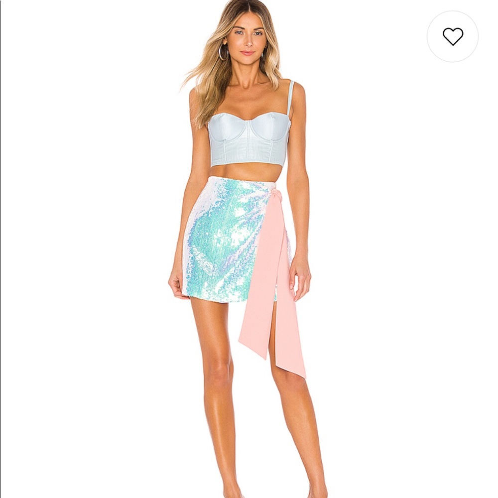 NBD Loretta Mini Skirt in Iridescent Pink